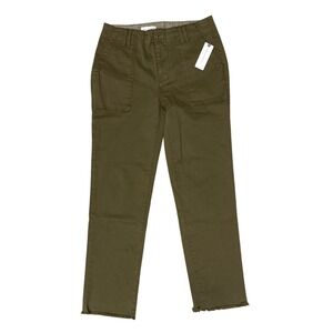 PILCRO Olive‎ Green Utility Cargo Pants Cropped Raw Hem Size 24
